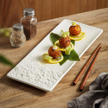 Rock Pattern Rectangular Ceramic Plate - Crisp Habitat