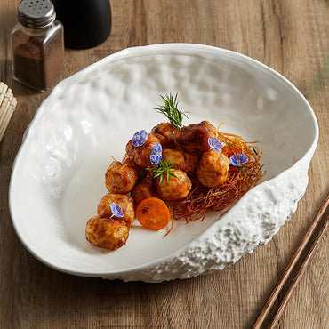 Rock Pattern Ceramic Plates - Crisp Habitat