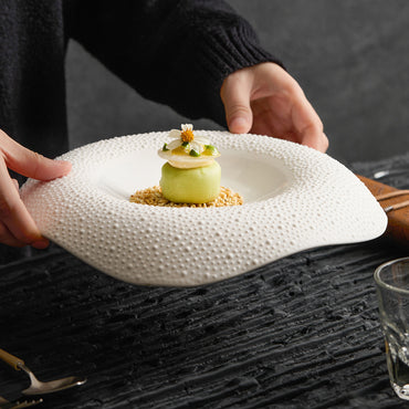 Sesame Dot Ceramic Square Plate - Crisp Habitat