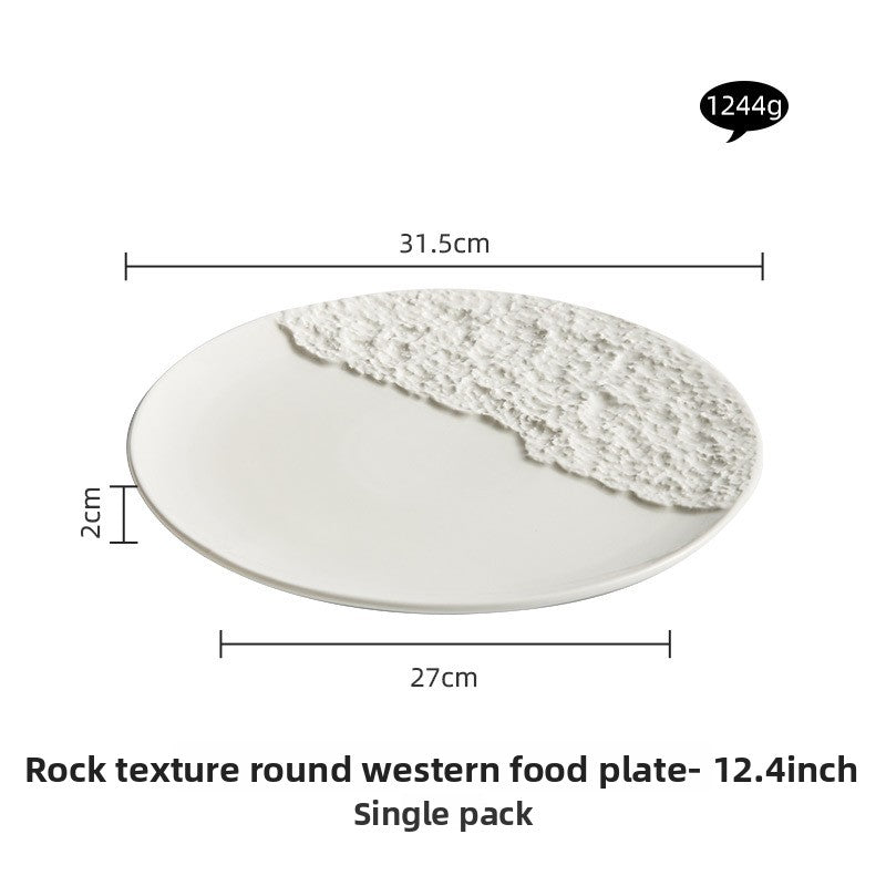 Rock Pattern Ceramic Dinner Plates - Crisp Habitat