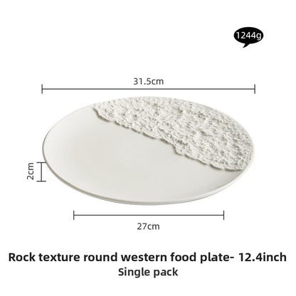 Rock Pattern Ceramic Dinner Plates - Crisp Habitat