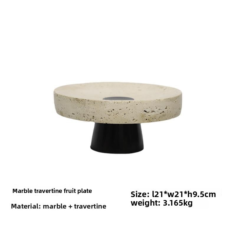 Solin Travertine Pedestal Stand - Crisp Habitat