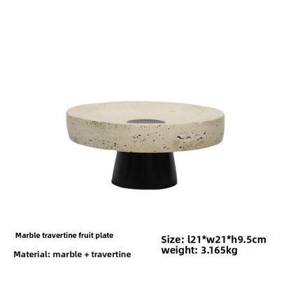 Solin Travertine Pedestal Stand - Crisp Habitat