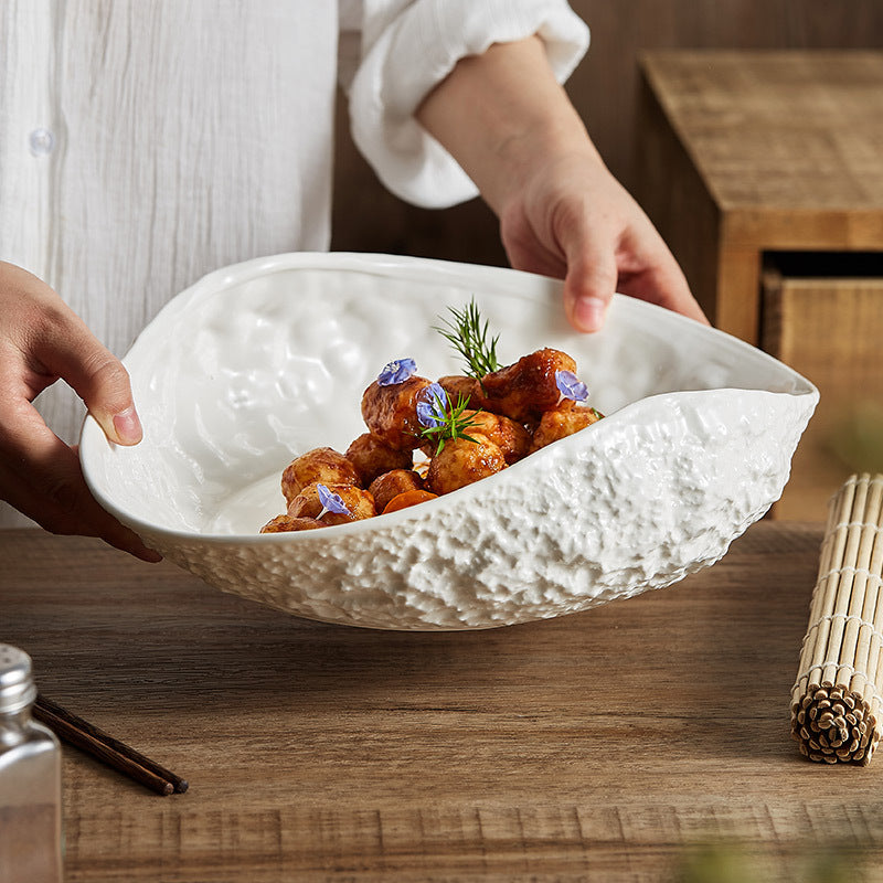 Rock Pattern Ceramic Plates - Crisp Habitat