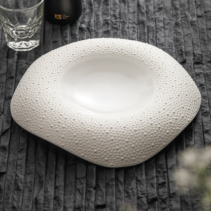 Sesame Dot Ceramic Square Plate - Crisp Habitat