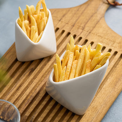 Folded Edge Porcelain Snack Bowls - Crisp Habitat