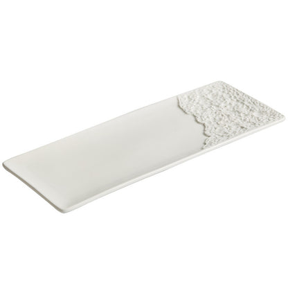 Rock Pattern Rectangular Ceramic Plate - Crisp Habitat