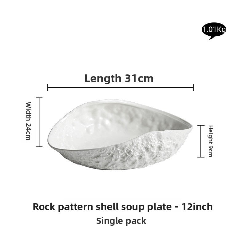 Rock Pattern Ceramic Plates - Crisp Habitat