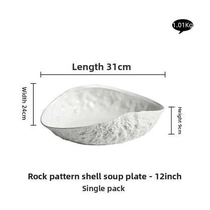Rock Pattern Ceramic Plates - Crisp Habitat