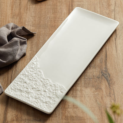 Rock Pattern Rectangular Ceramic Plate - Crisp Habitat