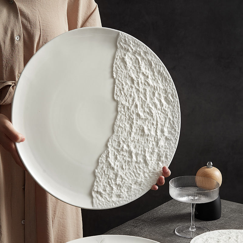 Rock Pattern Ceramic Dinner Plates - Crisp Habitat
