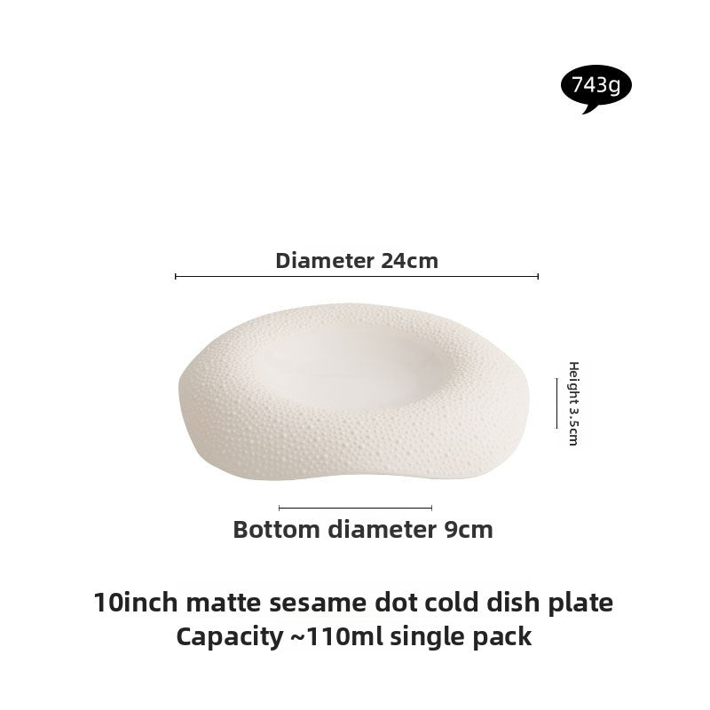 Sesame Dot Ceramic Square Plate - Crisp Habitat