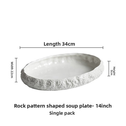 Rock Pattern Porcelain Soup Plates - Crisp Habitat