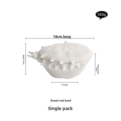 Creative Crab-shaped Ceramic Soup Bowl / Noodle Bowl for Hotels and Restaurants - Crisp Habitat