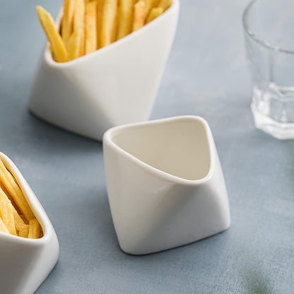 Folded Edge Porcelain Snack Bowls - Crisp Habitat