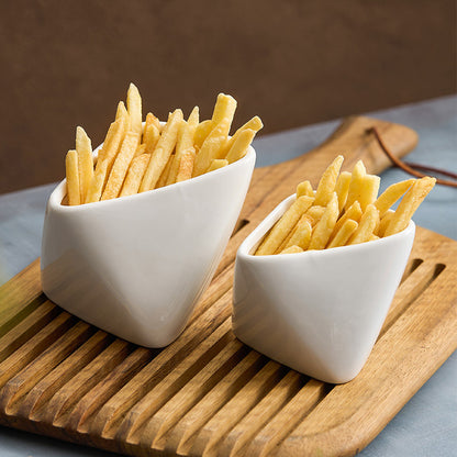 Folded Edge Porcelain Snack Bowls - Crisp Habitat