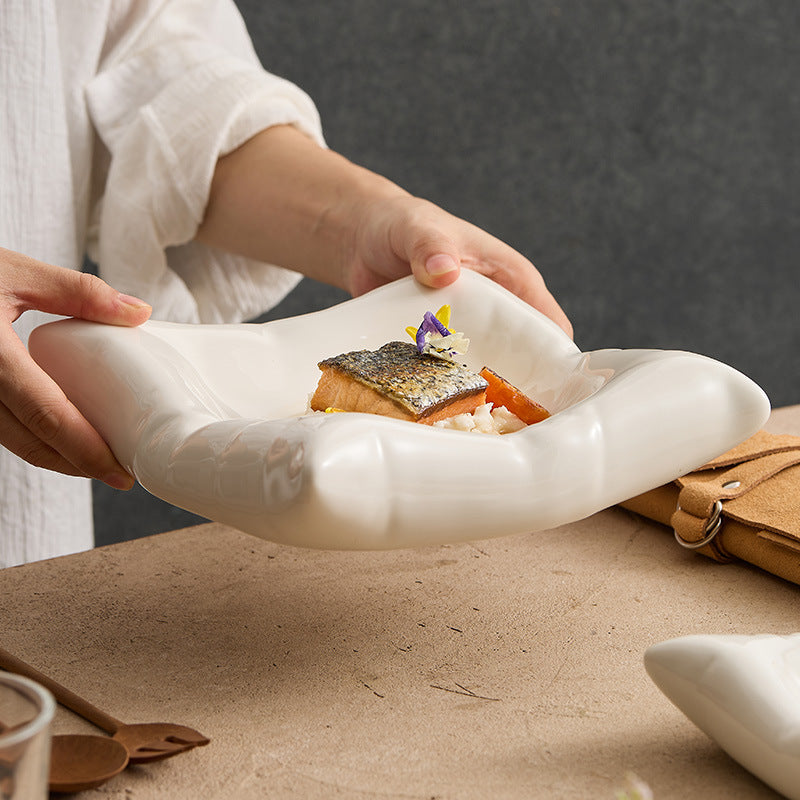 Square Ceramic Dinner Plates - Crisp Habitat