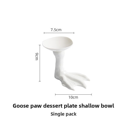 Creative Goose Foot Ceramic Plate - Crisp Habitat