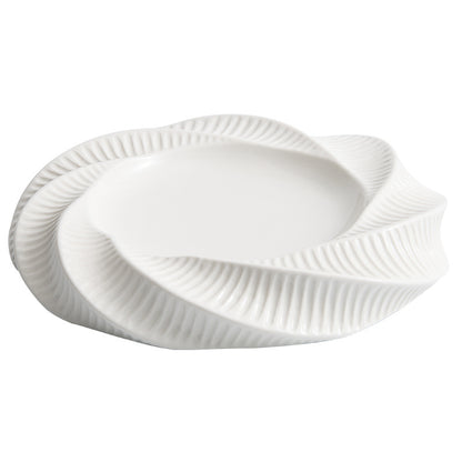 Floral Thread Pattern Double Layer Ceramic Plate - Crisp Habitat