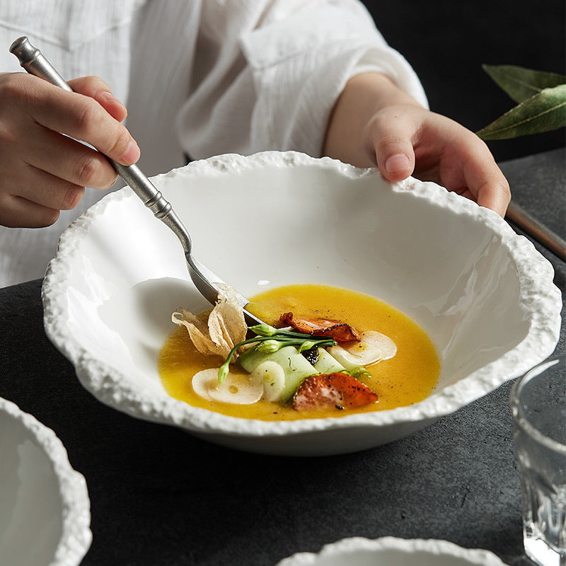 Rock Pattern Ceramic Soup Bowl - Crisp Habitat