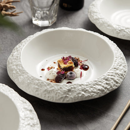 Rock Pattern Ceramic Deep Dish Plate - Crisp Habitat