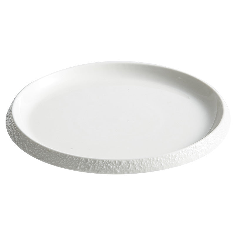 Decorative Stone Edge Porcelain Dinner Plate - Crisp Habitat