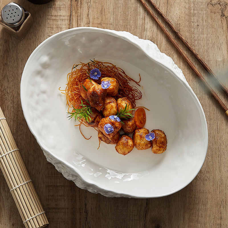 Rock Pattern Ceramic Plates - Crisp Habitat