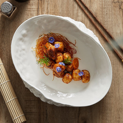 Rock Pattern Ceramic Plates - Crisp Habitat