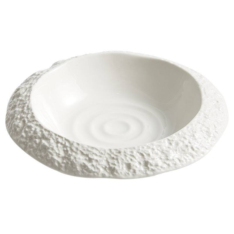 Rock Pattern Ceramic Deep Dish Plate - Crisp Habitat