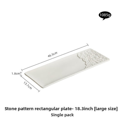 Rock Pattern Rectangular Ceramic Plate - Crisp Habitat