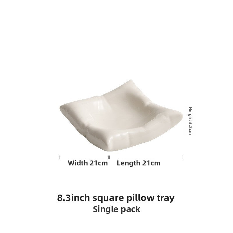 Square Ceramic Dinner Plates - Crisp Habitat