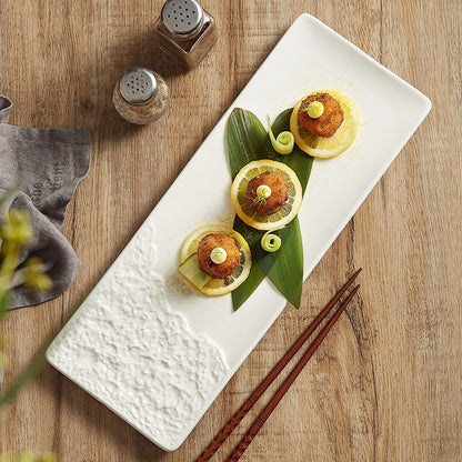 Rock Pattern Rectangular Ceramic Plate - Crisp Habitat