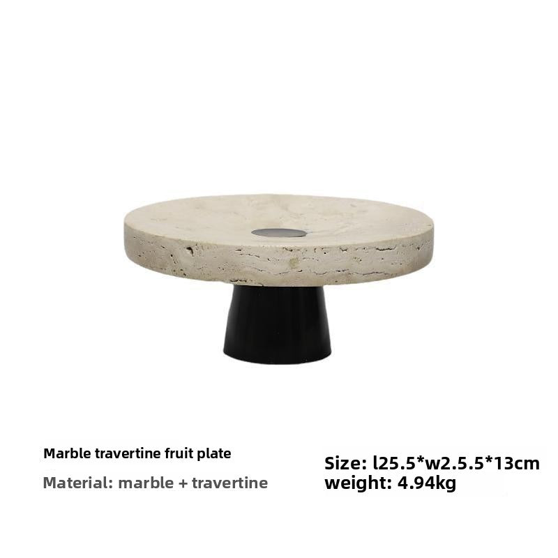 Solin Travertine Pedestal Stand - Crisp Habitat