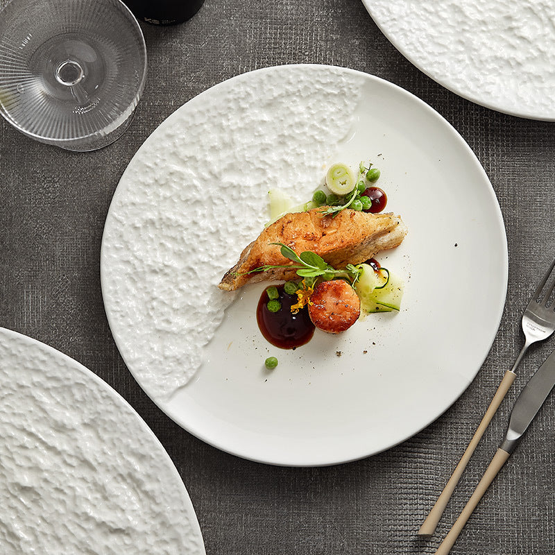 Rock Pattern Ceramic Dinner Plates - Crisp Habitat