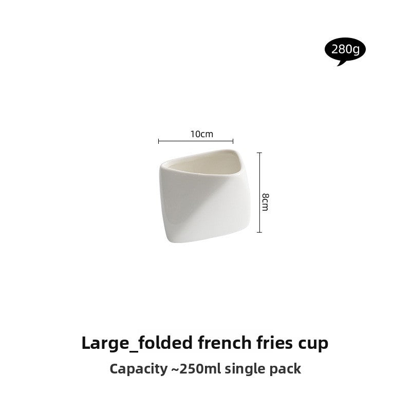 Folded Edge Porcelain Snack Bowls - Crisp Habitat