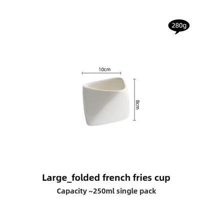 Folded Edge Porcelain Snack Bowls - Crisp Habitat